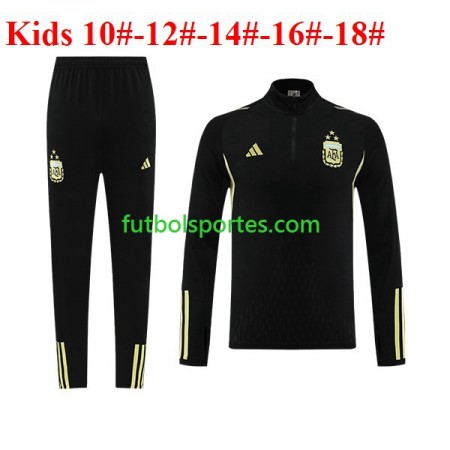 Argentina Niño Chaqueta de Entrenamiento Trajes Negro 2023/2024